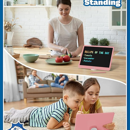 TEKFUN Teen Girl Gifts Ideas, 15inch LCD Writing Tablet for Kids Age 8-10 and Up, Doodle Board 4 5 6 7 Year Old Girl Toys, Mothdays Day Gifts Homeschool Supplies Easter Gifts for Adults(Pink)