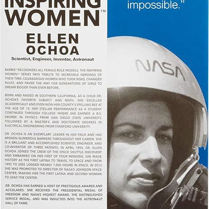 Barbie Signature Inspiring Women Fashion Doll, Ellen Ochoa Collectible in Astronaut Space Suit with Accessories Including Helmet