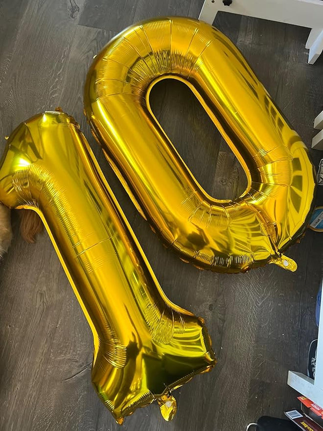 Smlpuame 40 inch Number Balloon 0-9 Gold Large Number 1 Balloons,Digital Balloons for Birthday Party Celebration Decorations Supplies, Helium Foil Number Balloons for Wedding Anniversary