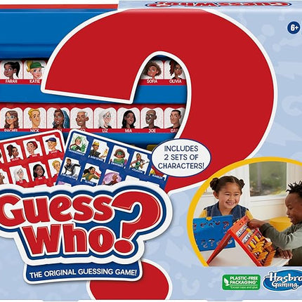 Hasbro Gaming Guess Who? Original,Easy to Load Frame,Double-Sided Character Sheet,2 Player Board Games for Kids,Guessing Games for Families,Ages 6 and Up
