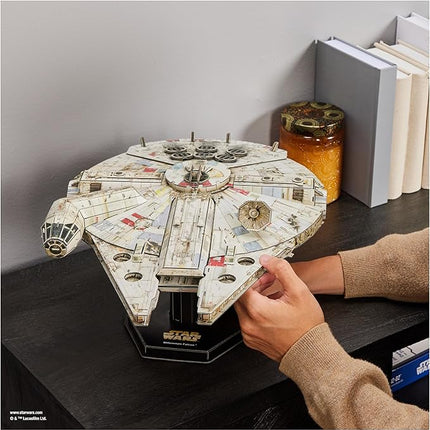 4D Build Star Wars Millennium Falcon 3D Model Kit, Star Wars Gifts, Desk Decor for Fans & Collectors, 223 Pieces, 3D Puzzles, Gift Ideas for Ages 12 & Up