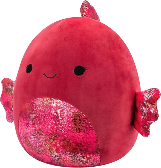 Squishmallows Original 20-Inch Barella Raspberry Betta Fish with Shiny Textured Fins - Official Jazwares Jumbo Plush