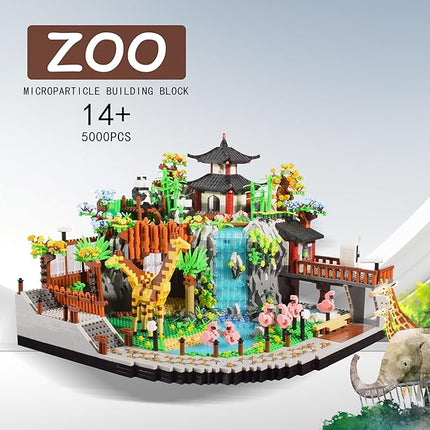 Animal Zoo Micro Mini Building Blocks Model Set with Giraffe Panda Flamingo, Creative Animal World Gifts for Adult and Age of 14+ 5000PCS