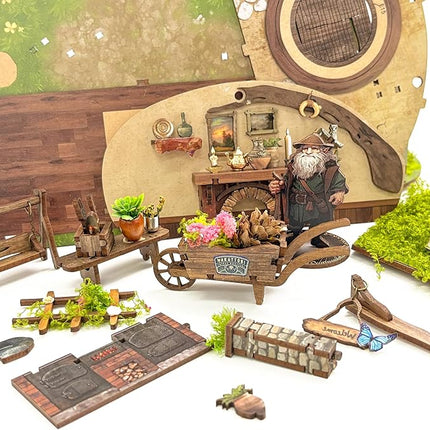 DIY Miniature House Kit, Book Nook Mini House Bookshelf Decor 3D Wooden Puzzle for Adults, Birthday Gift for Family, Friends - The Magic Ring House