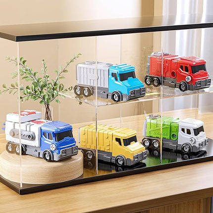 Toys for Ages 5-7, 5-in-1 Take Apart Vehicle Trucks Transform to Robot, 4 5 6 7 Year Old Boy Christmas Birthday Gift Ideas, Robot Toys with Light and Sounds for Kids 5-7