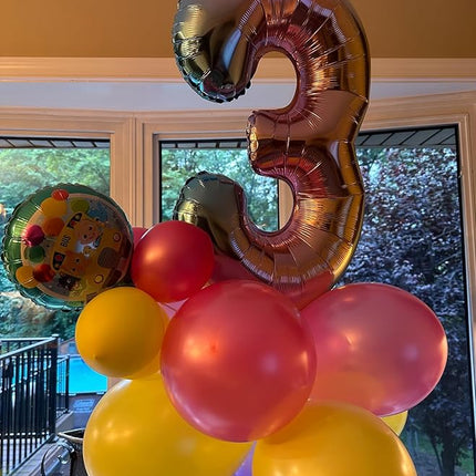 Smlpuame 40 Inch Number Balloons 0-9 Rainbow Gradient Large Number 3 Balloons, Digital Balloons for Birthday Party Celebration Decorations, Helium Foil Number Balloons for Wedding Anniversary