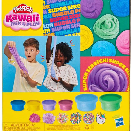 Play-Doh Kawaii Mix & Play Scented Compounds – Cloud, Butter, Foam, Super Stretch, Sensory Dough, Kit, Gifts for Kids, Sensory Toys, Party Favors for Kids 8-12, Playdoh Compound Packs