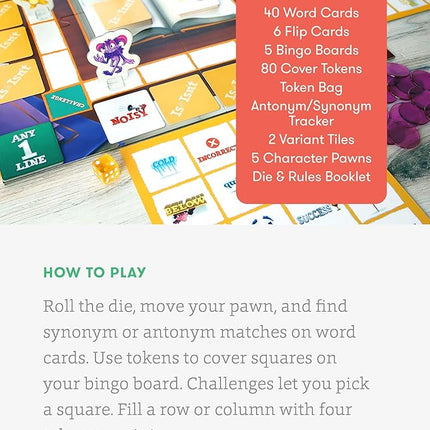 SimplyFun Is or Isn’t - Expand Vocabulary Skills by Identifying Synonyms and Antonyms - an Engaging and Educational Bingo Game for Kids - for 2 to 5 Players, Ages 6 & Up