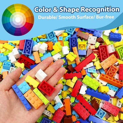 1500 Pieces Classic Building Bricks in 8 Popular Colors and 12 Mixed Shapes, Creative Small Building Blocks Set Learning Educational Toy Gift for Kids, Compatible with All Major Brands