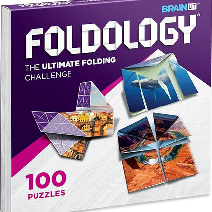 FOLDOLOGY 1&2 Combo Pack - Origami Puzzle Game for Kids, Teens, & Adults | Brain-Training, Travel-Friendly, Screen-Free Fun | Unique Gift for Ages 10+ & Puzzle Lovers | 200 Challenges
