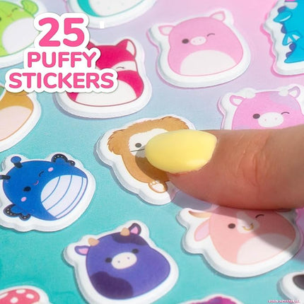 Original Squishmallows Squishy Stickers, Sticker Book of Your Favorite 'Mallows, Cute Stickers for Kids, Fun School Supplies, Classroom Prizes and Incentives, Cool Stuff for Gift Baskets