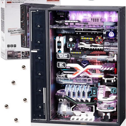 ROKR 3D Puzzles Building Toy Sets Marble Run Model Kits for Adults, 140pcs Brain Teaser STEM Kit for Kids, DIY Hobbies for Men Women, Boys and Girls (Parallel World MR02S)