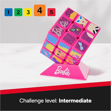 Rubik’s Cube, Barbie Cube, Celebrate Barbie’s 50th Anniversary, Problem-Solving Brain Teaser, Classic Color-Matching Puzzle, Fidget Toy, Sensory Puzzle for Adults, Teens, Kids, for Ages 8 & Up