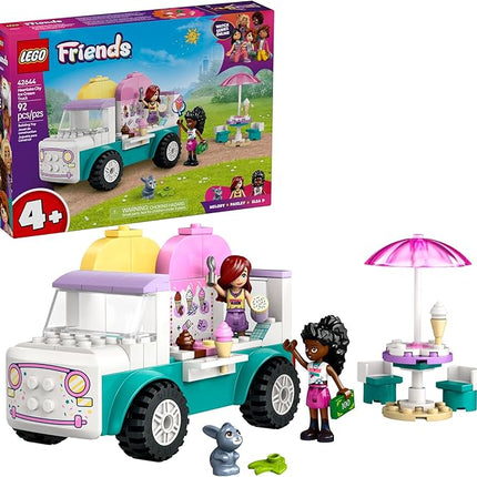 LEGO Friends Heartlake City Ice Cream Truck Toy - Building Toy Pretend Play Set for Kids, Girls and Boys, Ages 4+ - Preschool Building Blocks with 2 Minidolls and Rabbit Figure - 42644