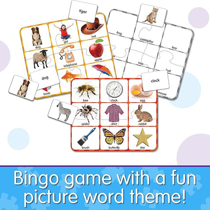 The Learning Journey: Match It! Bingo - Picture Word - Reading Game for Preschool and Kindergarten 36 Picture Word Cards, 9.5" H x 8" W x 0.1" D