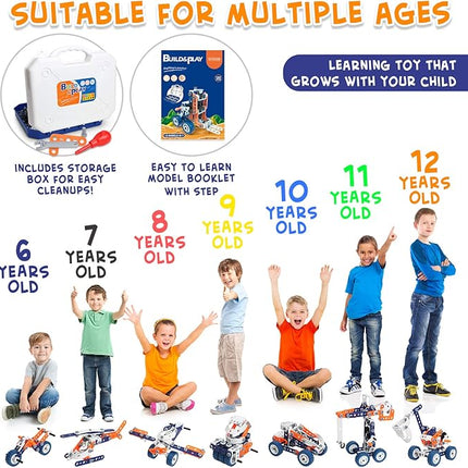 Building Toys Kits 152 Piece STEM Toys Erector Set for Boys Creative Construction Engineering Fun Educational Building Blocks Set for Boys and Girls Ages 6 7 8 9 10 11 12 Year Old, Best Toy Gift