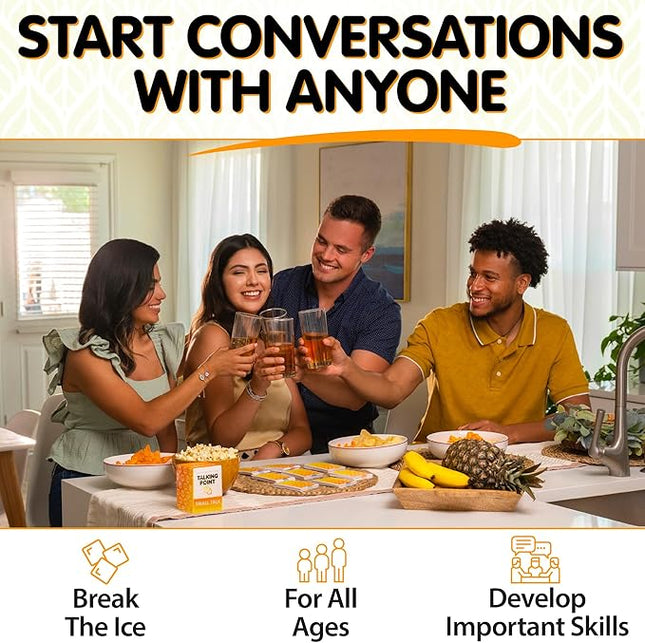 200 Icebreaker Conversation Cards - Improve Your Small Talk & Make Deep Connections - Perfect for Parties, Gatherings & More - Always Have Something to Say - Discuss Fun Questions & Interesting Topics