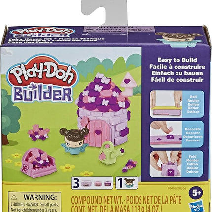 Play-Doh Builder Fairy House Toy Building Kit for Kids 5 Years and Up with 3 Non-Toxic Colors - Easy to Build DIY Craft Set