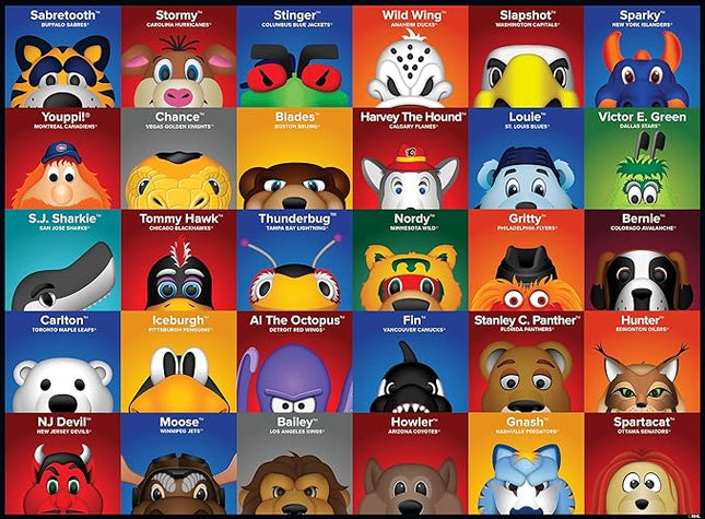 MasterPieces 100 Piece Sports Puzzle for Kids - NHL Mascots 100pc Puzzle - 14"x19"