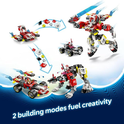 LEGO DREAMZzz Cooper's Tiger Mech & Zero's Hot Rod Car Toy - Building Robot Toy for Kids, Boys and Girls, Ages 9+ - Building Kit for Pretend Play - Gift Idea for Birthdays - 71497