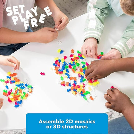 PLUS PLUS - Open Play Set - 600 Piece - Neon Color Mix, Construction Building Stem Toy, Interlocking Mini Puzzle Blocks for Kids