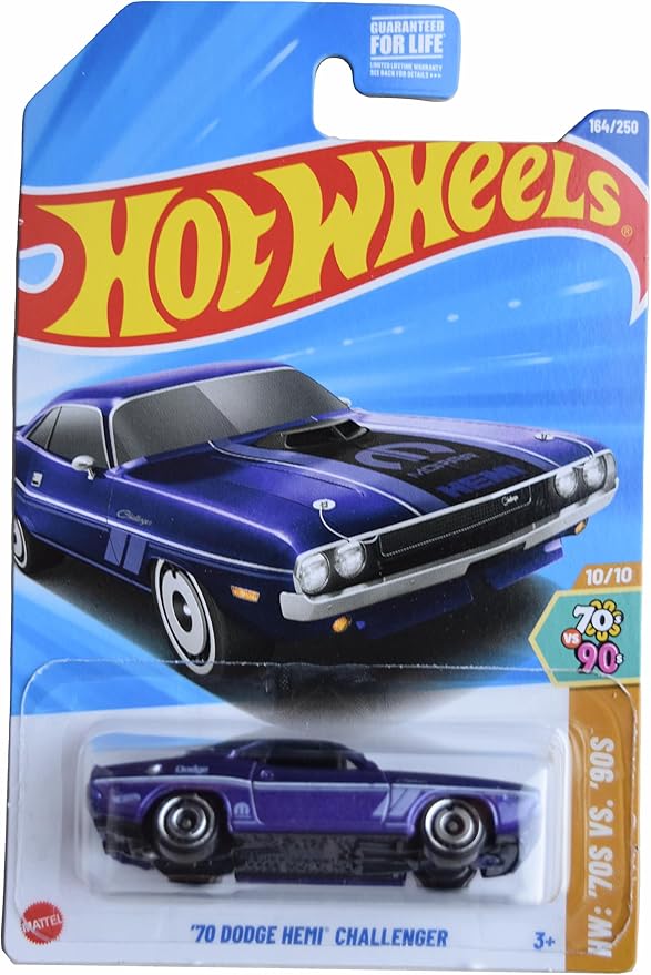 Hot Wheels '70 Dodge Hemi Challenger, HW '70s vs '90s 10/10 [Purple] 164/250