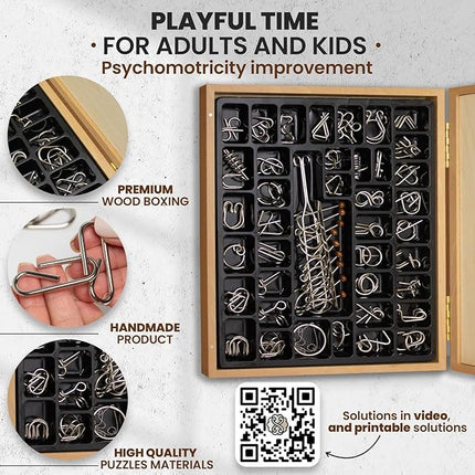 Wooden Brain Teaser Puzzles for Adults - Metal Puzzles for Adults - Metal Puzzles Brain Teasers
