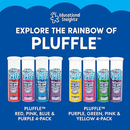 Educational Insights Pluffle 4-Pack - Sensory Bin Foam Set, No Mess Alternative to Sand Toys & Slime for Toddlers at Home or in The Classroom, Fun Sensory Table Filler, Gift for Kids Ages 3+