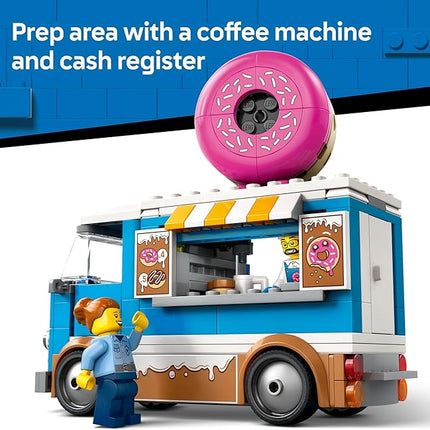 LEGO City Donut Truck Toy - Building Toy for Kids, Boys and Girls, Ages 5+ - Birthday Gift for Kids Mobile Donut Stand with 2 Minifigures and Other Accessories - 60452