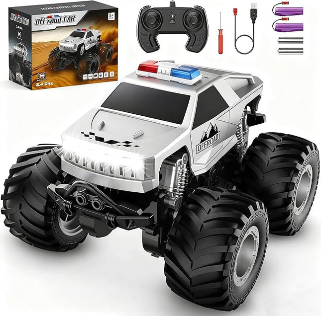Remote Control Car for Boys 4-7, All Terrain Upright Walking Remote Control Truck, 1:24 Off-Road Pick-up RC Cars with 360°Spins, Light, Rechargeable RC Truck for Boys 8-12 Christmas Birthday Gift