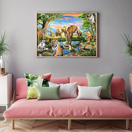 1000 Pieces Puzzles for Adults, Animal World Jigsaw Puzzle Challenging Night Game, Interlock Perfectly No Dust, for House Decoration, Birthday Party Holiday Toy for Kids Boys and Girls