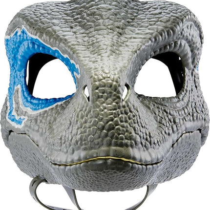 Mattel Jurassic World Dominion Velociraptor Blue Dinosaur Mask, Movie-inspired Role Play Toy with Opening Jaw, Realistic Design