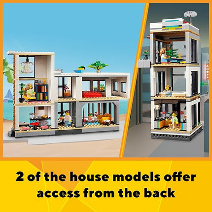 LEGO Creator 3 in 1 Modern Toy House - Kids Toy Building Set with 3 Building Options for Boys & Girls, Ages 9+ - with 2 Minifigures for Pretend Play - Gift Idea for Birthday - 31153