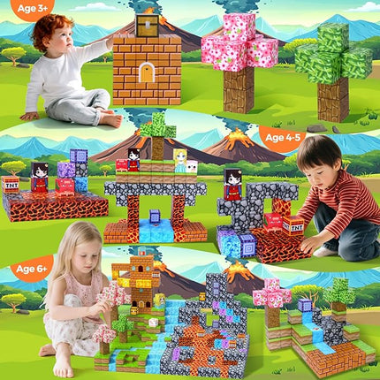 Magnetic Building Blocks STEM Toys for Kids Ages 3-15, 108 PCS Magnetic Toys Set with Storage Bag, Educational Construction Stacking Toys for Toddlers, for Boys and Girls