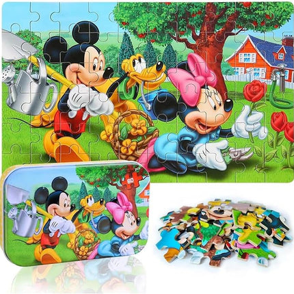 LELEMON Puzzles for Kids Ages 4-6, 60 Piece Puzzles for Kids Ages 3-5 in a Metal Box, Educational Jigsaw Puzzles Childrens Puzzle Games Puzzle Toys for Girls and Boys