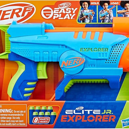 NERF Elite Junior Explorer Easy-Play Toy Foam Blaster, 8 Darts for Kids Outdoor Games, Ages 6 & Up
