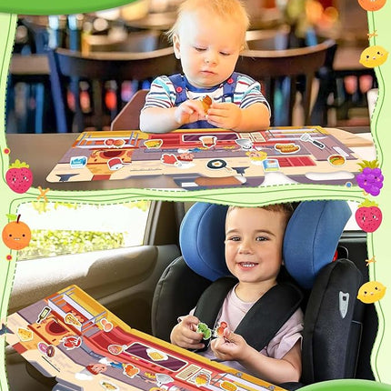 Benresive Reusable Sticker Book for Toddlers 2-4 Years, Fun Travel Stickers for Kids, Waterproof Sticker Books for Toddlers 1-3, Crafts Activities for Todddlers 1-3 2-4 3-5 - Kitchen