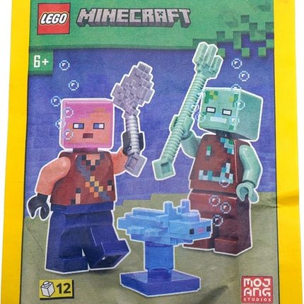 LEGO Minecraft: Adventurer with Drowned and Axolotl Combo Pack - 6+