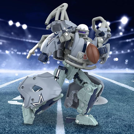 Transformers NFL Dallas Cowboys Starblitz 5.5-Inch Action Figure Changes from Robot to Helmet, Football Toys for Ages 8+
