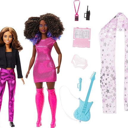 Barbie Careers Career of The Year 2 Dolls & Accessories with Music Star & Tour Manager in Removable Fashions