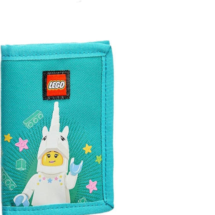 LEGO Trifold Wallet, Kids Unisex Wallet for Boys and Girls, with Clear ID Window, Card and Cash Pockets and Secure Hook and Loop Closure, Unicorn Girl