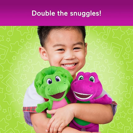 Fisher-Price Barney’s World Toddler Toys, 9 inch Barney & Baby Bop plushes with Story Book for Cuddling up at Reading time, Kids Ages 2+ Years (Amazon Exclusive)