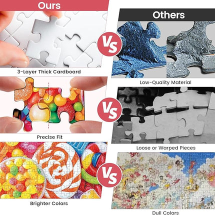 500 Piece Jigsaw Puzzle for Adults-Candy Puzzles, Colorful Candy Adult Puzzle 500 Pieces, Challenging Puzzle for Adults 500 Pieces, House Party Games, Best Gift for Mom, Dad, Family and Friends