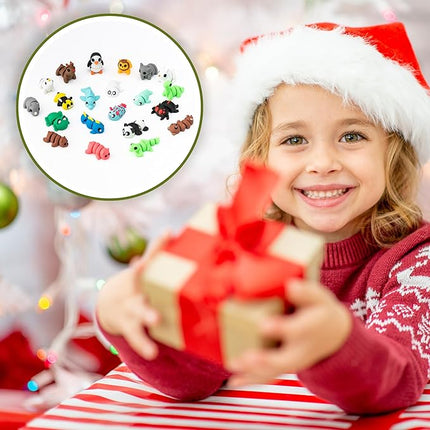 21 pcs Mini 3D Printed Animal Figurines, Flexible Articulated Fidget Toys, Cute Desk Decor, Party Favors, Goodie Bag Stuffers, Gifts for Kids Carnival Prizes Graduation Rewards (21pcs)