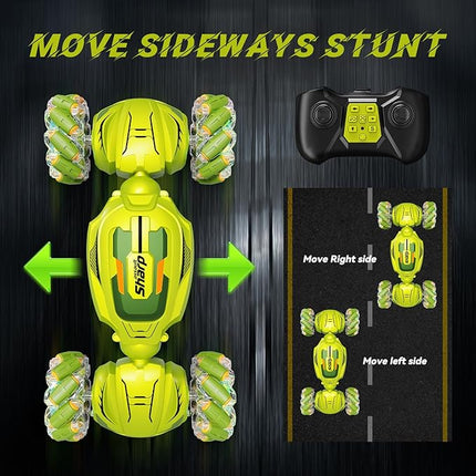 Gesture Sensing Stunt Remote Control Car - 2.4GHz 360° Rotating 4WD Transform RC Car, Birthday Gift for Boys 6 7 8+ Year Old