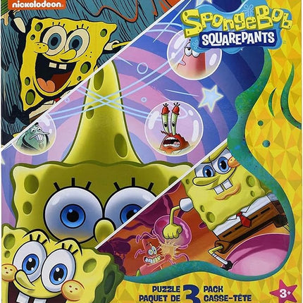 Spongebob Squarepants - 3 in 1 Jigsaw Puzzles for Kids. Great Birthday & Educational Gifts for Boys and Girls. Colorful Pieces Fit Together Perfectly. Great Preschool Aged Learning Gift.
