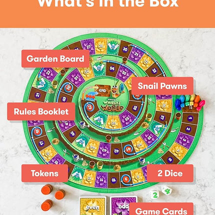 SimplyFun Whirly’s World - Educational Board Game for Kids - Math Game to Teach Concept of Even & Odds - 2-6 Players, Ages 6 & Up
