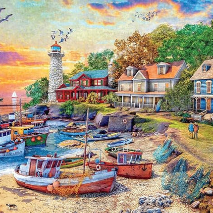 Buffalo Games - Dominic Davison - American Harbor Town - 2000 Piece Jigsaw Puzzle for Adults -Challenging Puzzle Perfect for Game Nights - Finished Size is 38.50 x 26.50
