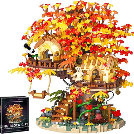 Cherry Blossom Bonsai Tree House Building Blocks Set Plants Flowers Treehouse Architecture Micro Mini Block Kits Gift for Adults and Kids（2725 Pieces）