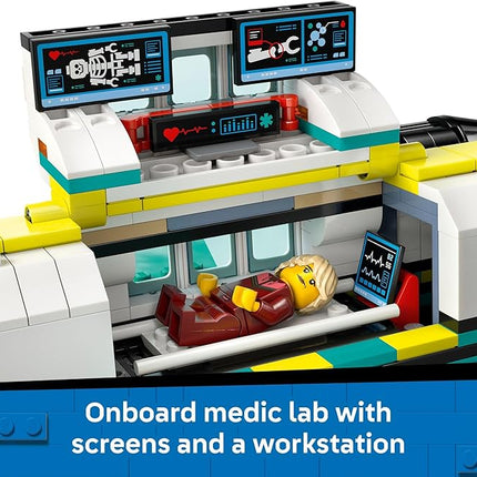 LEGO City Emergency Air Ambulance Airplane Building Toy for Kids - Pretend Play Rescue Airplane Model for Boys & Girls, Ages 6+ - Building Blocks W/Hero Minifigures - Gift Idea for Birthdays - 60465